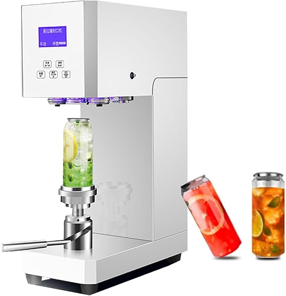 Commercial Can Sealing Machine, Soda Can Sealer Machine 2.4-6.7 inch Height Adjustable, Automatic Can Sealer Machine, Can Seamer Machine for Plastic Aluminum Cans,Tin cup sealing machine,B