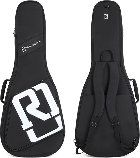 Electric Guitar Gig Bag, Acoustic Guitar Gig Bag with Thicik Padding, Backpack Electric Guitar Bag (Black, Acoustic)