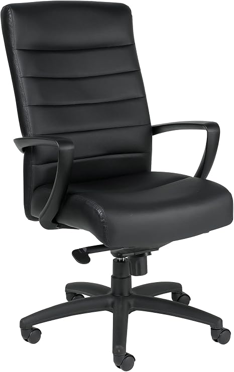 Eurotech Seating Manchester High Back Leather Chair, Black