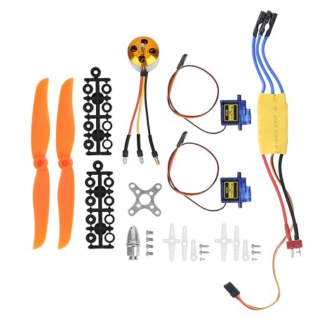 TREETDOBV RC A2212 2200KV Brushless Motor, New 30A ESC Electric Speed Controller SG90 9G Micro Servo 6035 Propeller Accessory Kit for RC Plane, RC Plane Kit(RC Plane Kit)