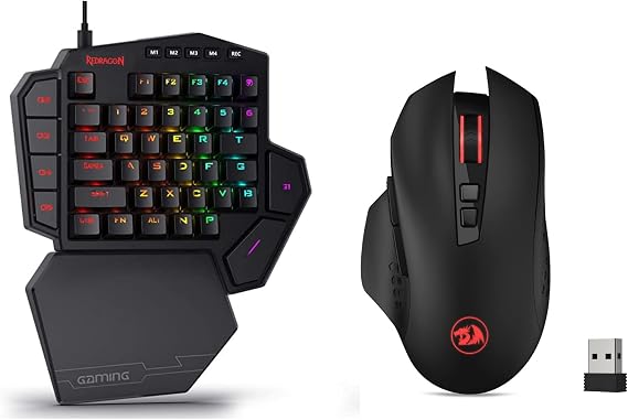 Redragon K585 One-Handed Keyboard and M656 Gainer Wireless Gaming Mouse Bundle