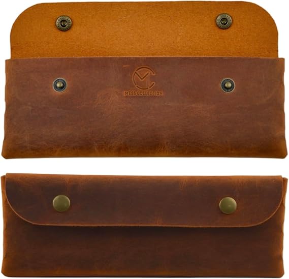 El Yapımı Kalemlik Hakiki Deri, Deri Küçük Kalem Kutusu – İş, Ofis, Okul Aksesuar Tutucu, Klasik ve Minimal El Yapımı Tasarım Vintage Kalemlik (camel)