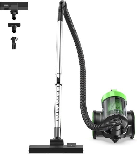 NEWBULIG Canister Vacuum Cleaners for Home, Bagless Vacuum Cleaner, Green