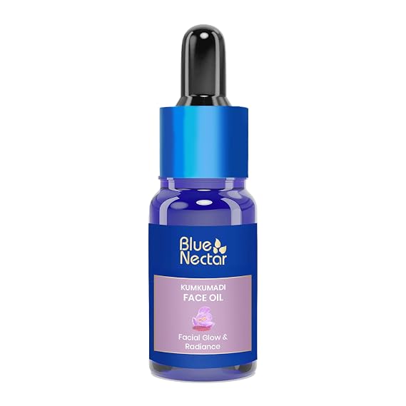 Blue Nectar Kumkumadi Oil for Face | Ayurveda Anti Aging Serum for Glow | 26 Herbs | Saffron & Sandalwood Kumkumadi Tailam Face Oil for Gua Sha | Radiant Skin for Women & Men | 0.33 Fl Oz