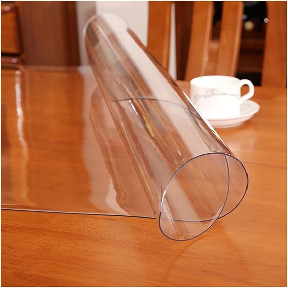 1Mm Thick Clear Table Cover Protector PVC Plastic Transparent Tablecloth Waterproof Tablecloth Table Protector for Dining Room Table for Family Party Holidays,44 x 84 Inch(112x213cm)