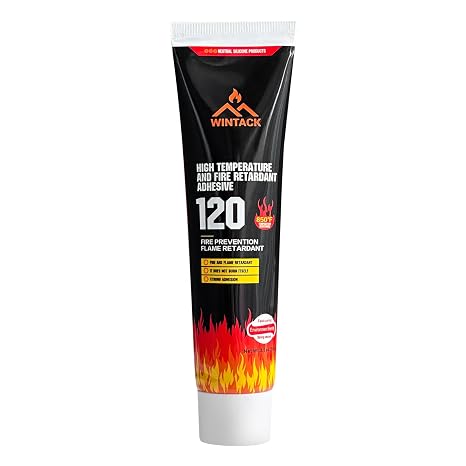 Wood Stove Door Gasket Cement, 850F RTV High Heat Silicone Sealant, High Temperature Resistance Silicone Material Adhesive, Black, 100ml