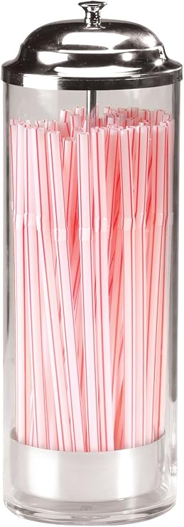 Old Fashioned Retro Straw Container and Dispenser Clear