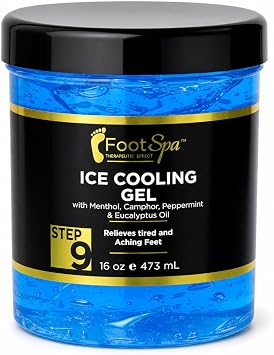 Cooling Foot Gel Step 9 Pedicure Finishing Treatment | Mint, Eucalyptus & Menthol | Soothing Relief for Tired Feet & Calves | Professional & At-Home Use | Made in USA | 16 oz