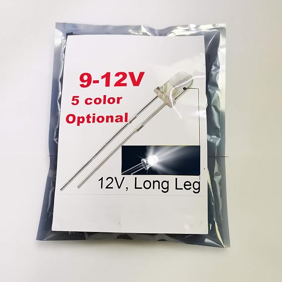 100pcs 12V 3mm white LED 9V Gauge Cluster Instrument light emitting diodes