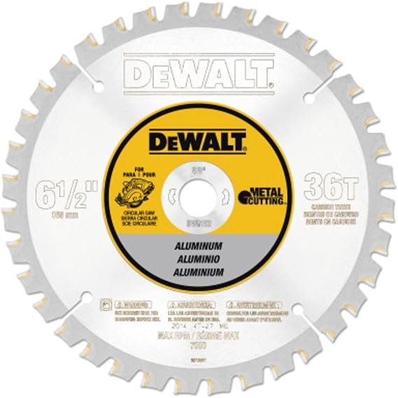 DEWALT Circular Saw Blade, 6 1/2 Inch, 36 Tooth, Aluminum Cutting (DW9152)