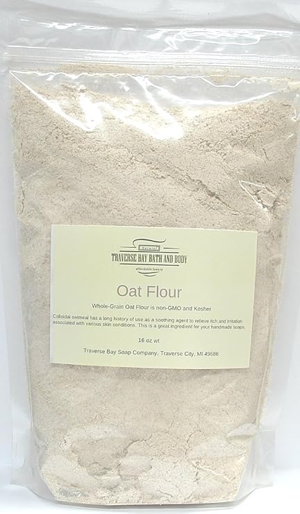 Traverse Bay Bath and Body - Colloidal oatmeal (Whole Oat Flour), 16 oz | Great for soap making, great for soaking, great for lotions and salves