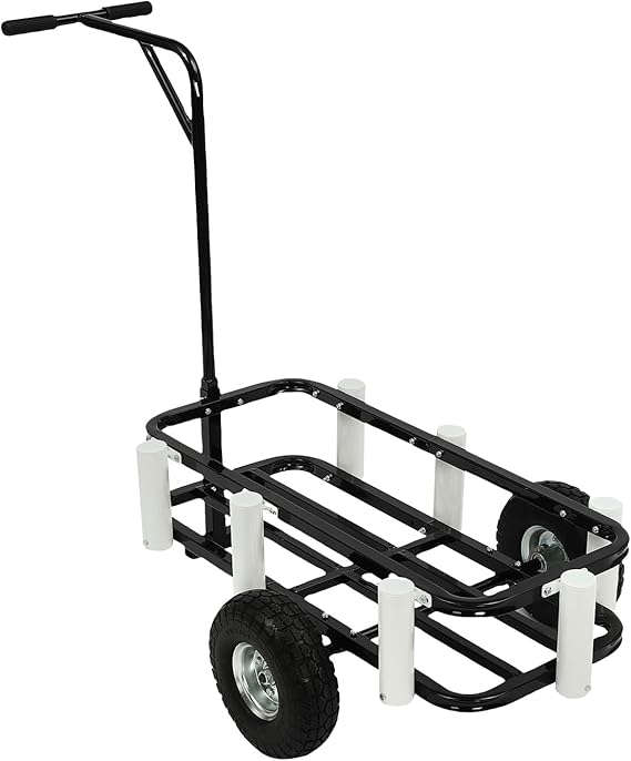Beach Fishing Cart, 198lbs Load Capacity Fish and Marine Cart with 2 Anti-Slip Wheels, Outdoor Fishing Rolling Wheel Wagon for Picnic Sports Activities