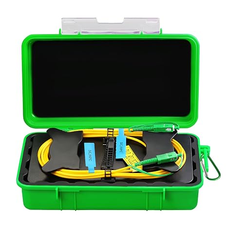 OTDR SCAPC-SCAP 1KM Fiber Optic Transmission Launch Cable Box Fiber Optic Testing Extension line Transmission Cable Ring Test Tools OTDR Dead Zone Eliminator Test Tool