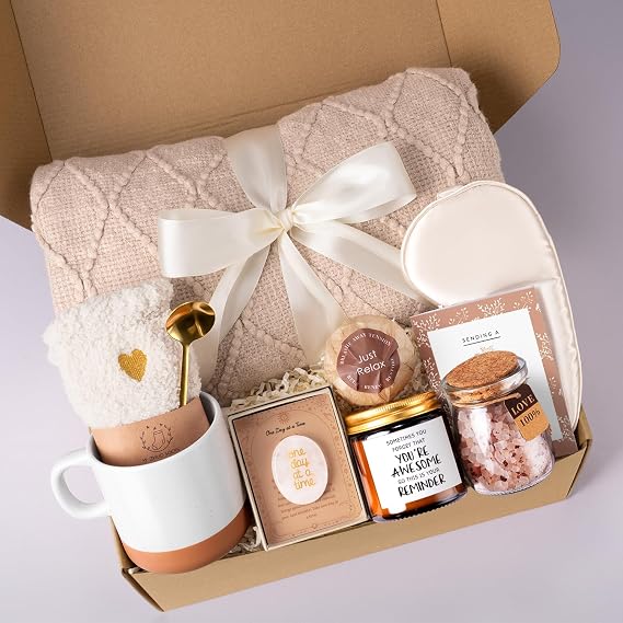 Get Well Soon Gift Baskets for Women, Get Well Gifts for Mom Self Care Package After Surgery Recovery Sympathy Gifts for Loss of Loved One, Thinking of You Feel Better Gift for Women Friend