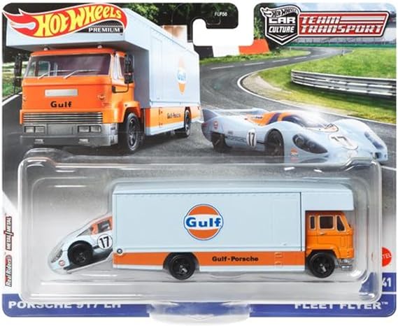 Hot Wheels Team Transport Fleet Flyer with '18 Porsche 917 LH
