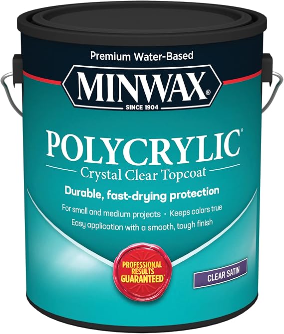1 gal Minwax 13333 Clear Polycrylic Water-Based Protective Finish Satin