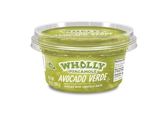 WHOLLY Guacamole Avo Verde Salsa, Tortilla Chip Dip, 10 oz Bowl
