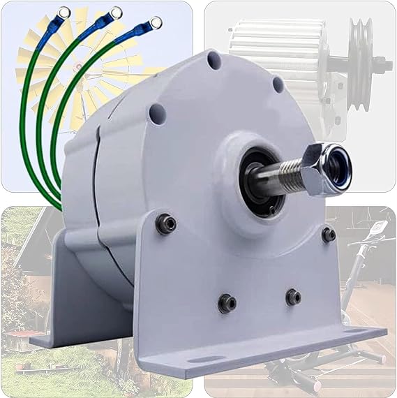 10kw Permanent Magnet Generator 110-220V, DIY Ac Alternator, Generator Low Speed 8000W 12V 24V 3 Phase Gearless Permanent Magnet Ac Alternators for Wind Water Turbine Diesel Engine,110V