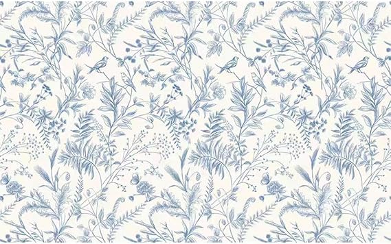 Light Blue Fern Botanical Drawer Liner Shelf Liner Contact Paper Peel and Stick Wallpaper for Wall Kitchen Cabinets Dresser Furniture Dollhouse Arts Carfts Decal 17.7X117 Inches