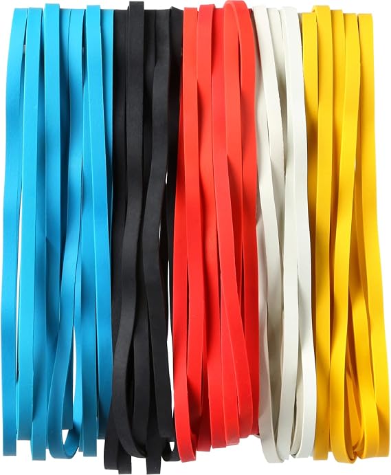 Rubber Bands Multicolor 50Pcs Large 200mm 5 Colors Elastic Bands