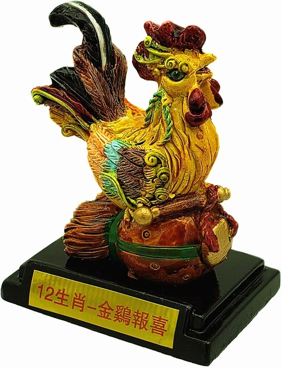 Betterdecor Feng Shui Chinese Zodiac Rooster Figurine Statue Decorative Ornament