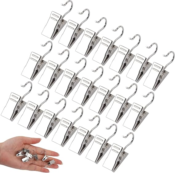 JANYUN 30 Pack Mini Heavy Duty Hook Clip,Curtain Clips for Photos Home