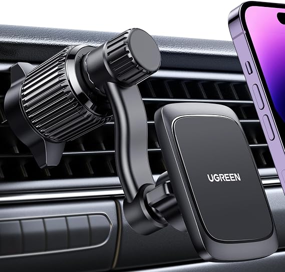 UGREEN Magnetic Phone Car Mount, [360 Swing Arm] Strong Magnet with Upgraded Vent Hook Magnetic Car Phone Holder Cradle Mount Compatible with Galaxy S23 S22 Ultra, iPhone 15 14 Pro Max 13 12 SE XR