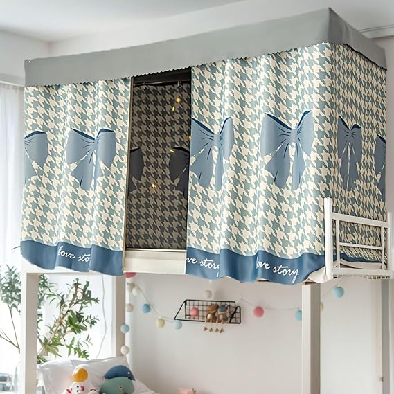 Bunk Bed Canopy Privacy Curtains, Loft Bed Curtains For Bottom, Blackout Shading, Reduce Noise, 1 2 3pcs Panels For Home Dorm Privacy(E,47"-3pcs)