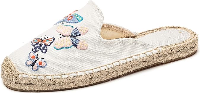 Women's Stylish Embroidery Flat Espadrilles Fancy Mule