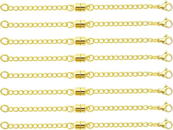 Magnetic Necklace Extender 14K Gold Adjustable Chain Extenders for Necklaces,Magnetic Jewelry Clasps and Closures for Women