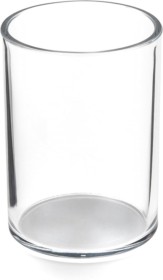 Osco Clear Acrylic Pen Pot Round Transparent Pencil Holder & Desk Tidy Durable Office Organiser for Stationery, Pens, Pencils & Makeup Brushes H11 x W8 x D8 cm