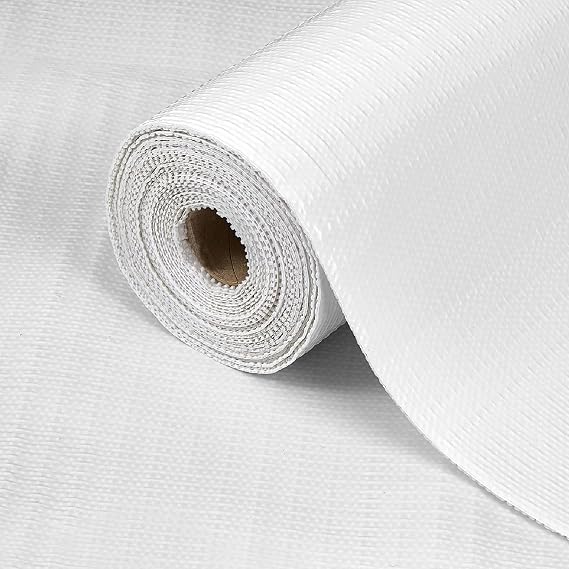 Drawer Liner and Shelf Liner for Kitchen Cabinets Non Adhesive Strong Grip Cabinet Liner Non-Slip Drawer Liner for Shelves, Thickened Durable Waterproof Cupboard Liner, White, 12 in x 20 FT