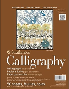 Strathmore STR- 50 Sheet Tape Bound Calligraphy Pad, 8.5 by 11", White