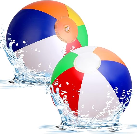 13 Inch Beach Balls [2 Pack] - Inflatable Beach Ball for Swimming Pool, Water Toys Beach Toys for Pool Games, Pool Toy, Summer Beach