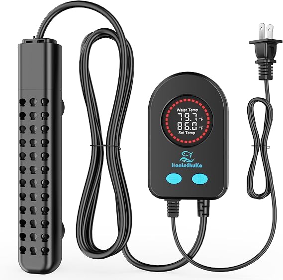 200W Aquarium Heater for 20-40 Gallon with Auto Shut-Off When Leaving WaterSubmersible Fish Tank Heater, Dry-Burn & Overheat Protection, Explosion-Proof, Freshwater Saltwater Turtle Tank
