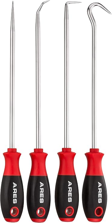 ARES 70246 Hook and Pick Set, 4-Piece, Chrome Vanadium Steel