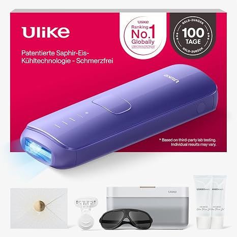 Ulike Air 3 Deluxe IPL Devices Hair Removal for Face and Body at Home Alternative to Laser Hair Removal Sapphire Ice Cool for Permanent Hair Removal with UV Steriliser & Aloe Gel Purple