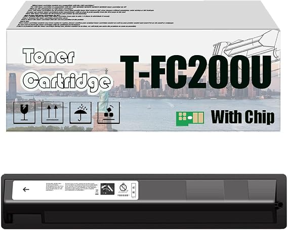 T-FC200U TFC200U T-FC200 TFC200 Toner Cartridge, Compatible for Toshiba E-Studio 2000AC 2500AC Printers High Print Volume with Chip Black*1