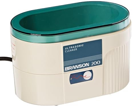 BRANSON ULTRASONICS 100-951-011 Bransonic Model B200 Ultrasonic Cleaner, 15 oz. Tank Capacity, 40 kHz Frequency, 220V, 50/60 Hz, 8-3/4" L x 4-1/2" W x 5" D