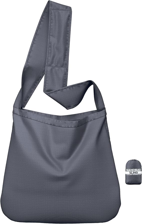 Nanobag Sling 19L Foldable Packable Crossbody Grocery Bag for Men & Women