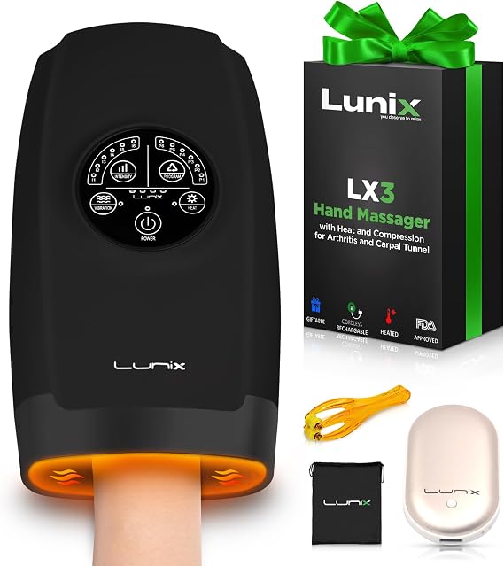 Lunix LX3 FSA Carpal Tunnel & Arthritis Hand & Wrist Massager, Cordless