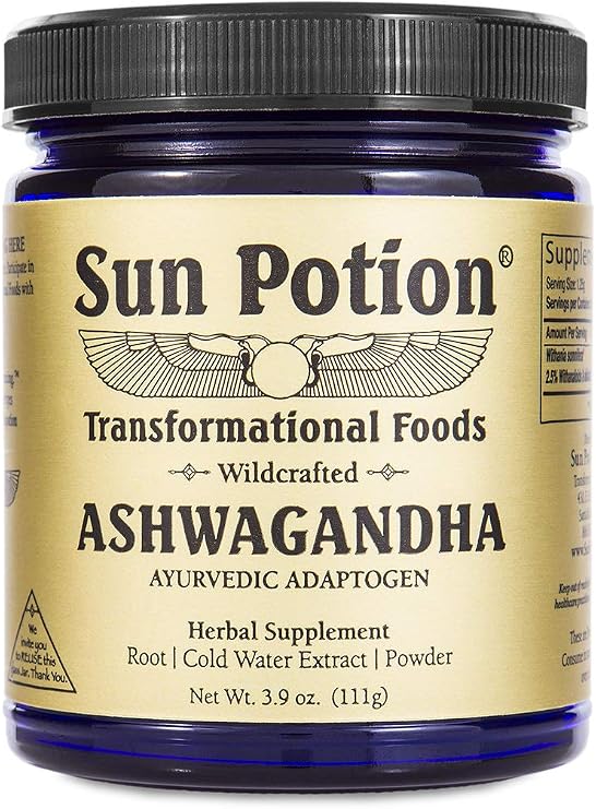 Sun Potion Ashwagandha Root Extract Powder 111g Withania Somnifera Adaptogen | Wildcrafted Herbal Supplement for Stress Support, Balance & Vitality | Botanical Powder for Tea, Coffee & Smoothies