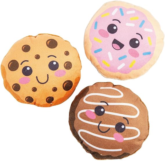 Fun Express 3 1/2" Bulk 48 Pieces Multicolor Flat Stuffed Happy Cookies