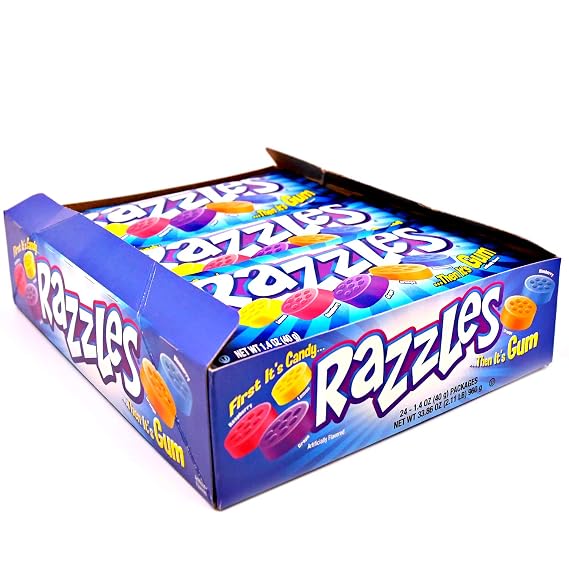 Razzles Original Candy/Gum, 1.4oz Bag (Pack of 24)