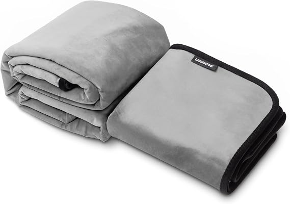 Liberator Fascinator Throw - Moisture-Proof Sensual Blanket Bundle, King and Small Two Pack, Microvelvet Grey