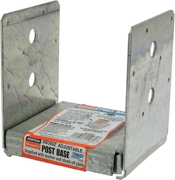 Simpson Strong-Tie ABU66Z ABU ZMAX Galvanized Adjustable Standoff Post Base for 6x6