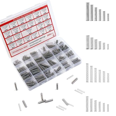 300PCS Compression Springs Set,Stainless Steel,For DIY, Automotive Repairs