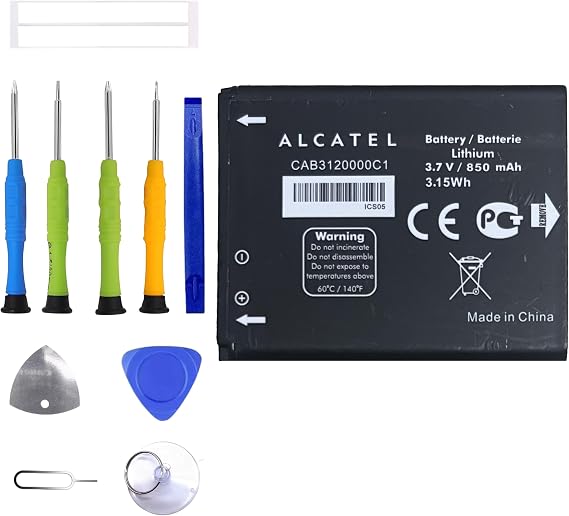 CAB3120000C1 Rechargeable Battery Compatible with Alcatel One Touch 2005D OT-800A,One Touch 810D,One Touch 880A,OT-710, OT-880A with Tools