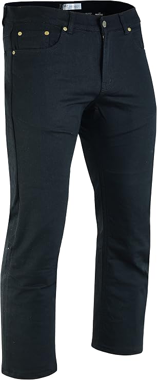 602 Mens Black Motorbike Jeans Stretchable Armaid Lined Abrasion Resistant, W38 L32