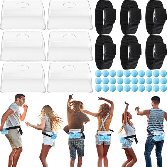 Vinsot 6 Sets Baby Shower Games Twerking Shaking Balls with Belts,Blue
